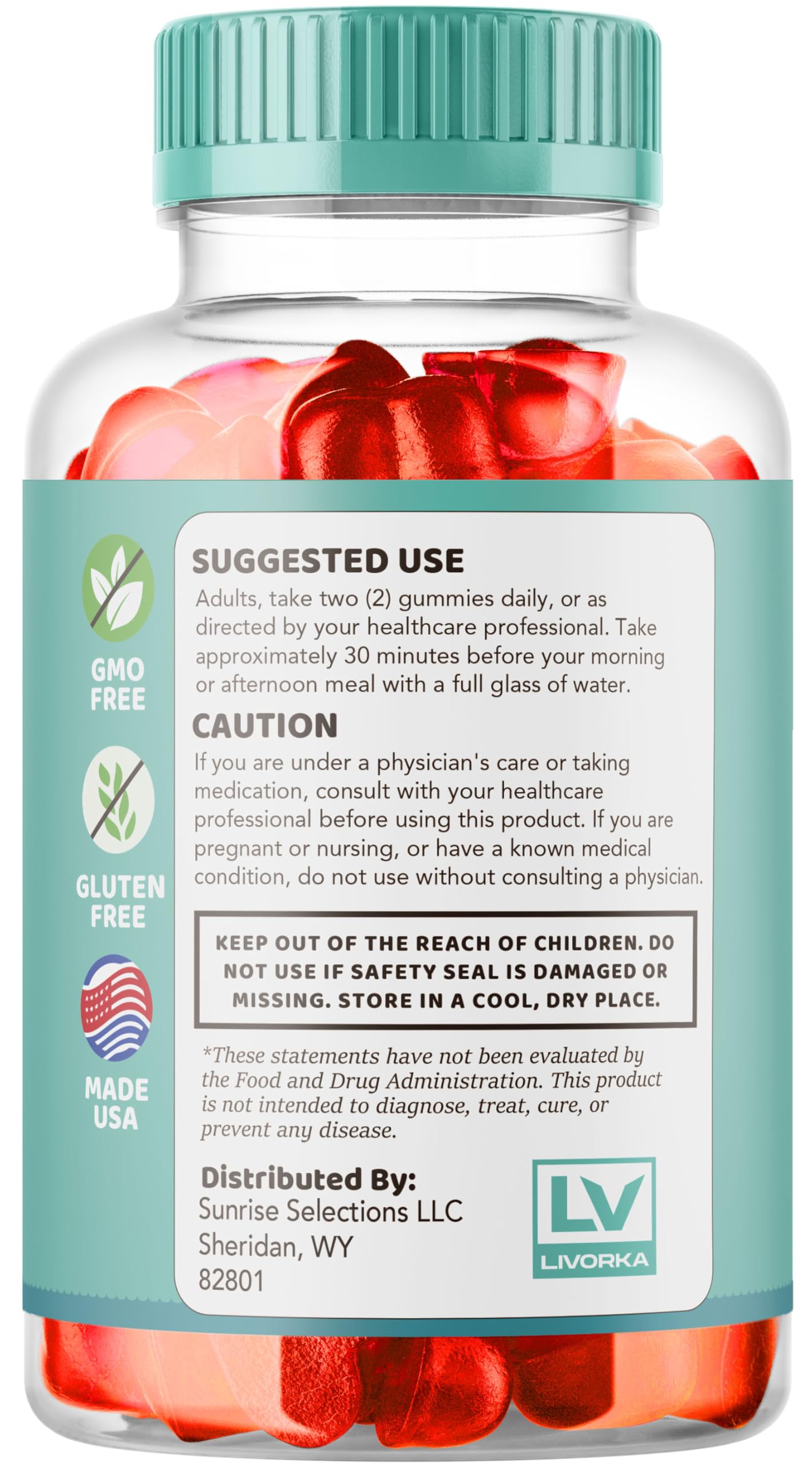 LIVORKA Ketolicious Keto ACV Gummies Advanced Formula 1050MG 180 Gummies