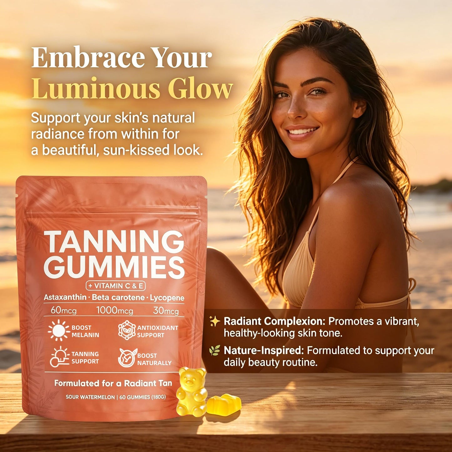 POSOJPIP Skin Tanning Gummies 1 Count