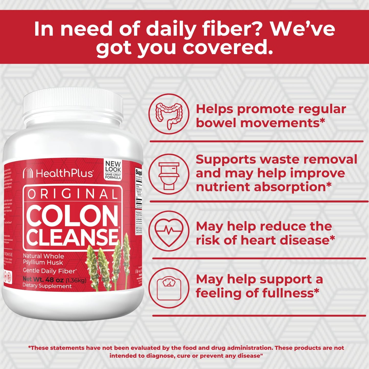 Health Plus Colon Cleanse Digestive Support Powder 48 Ounces