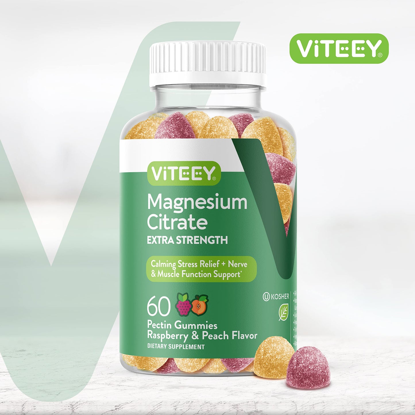 Viteey Magnesium Gummies 170 mg Magnesium Citrate - 60 Gummies