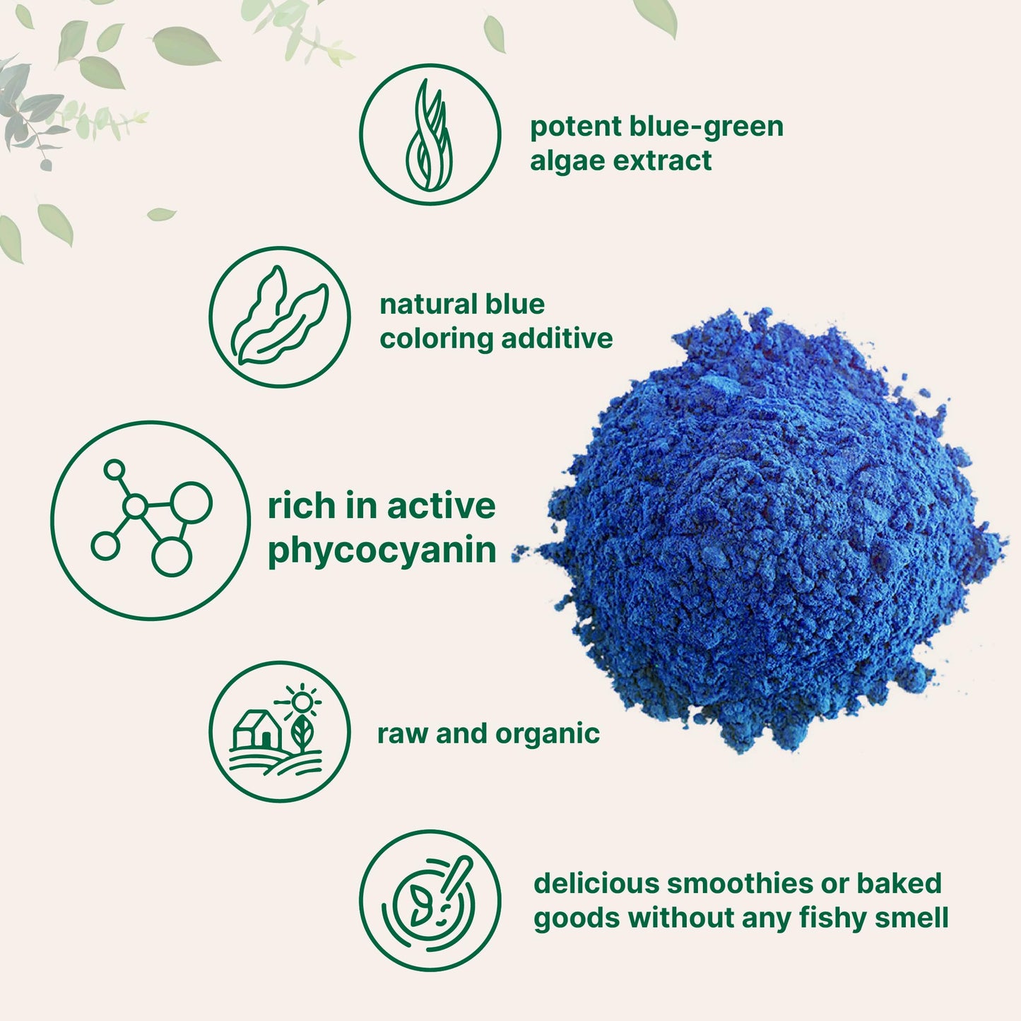 Micro Ingredients Organic Blue Spirulina Powder 2 x 2.12 oz