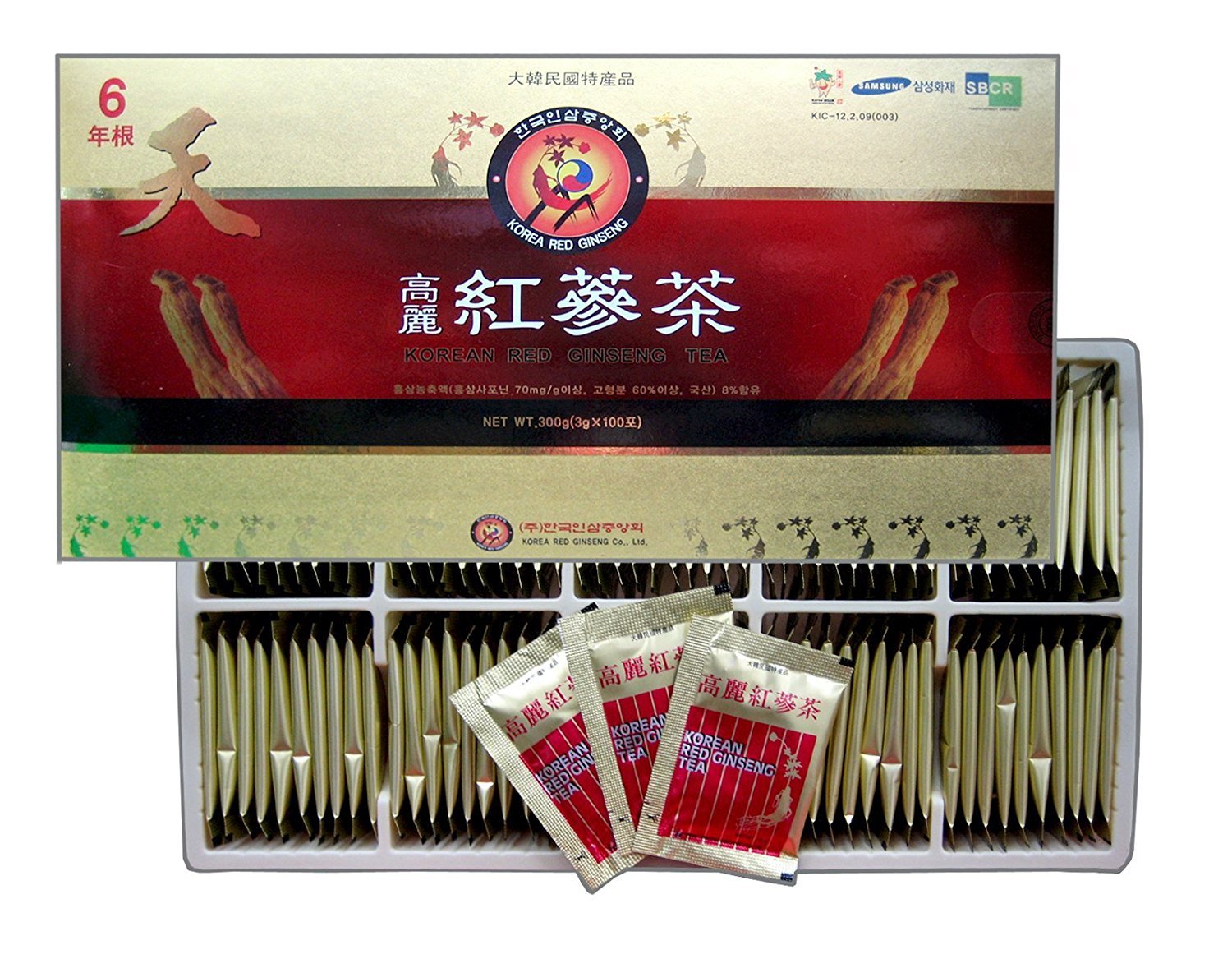 TG153 Korean Red Ginseng Instant Tea Powder, 100 Count