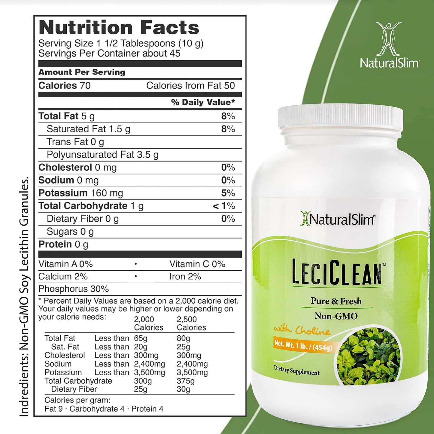 NaturalSlim Natural Soy Lecithin Granules with Choline Powder 16