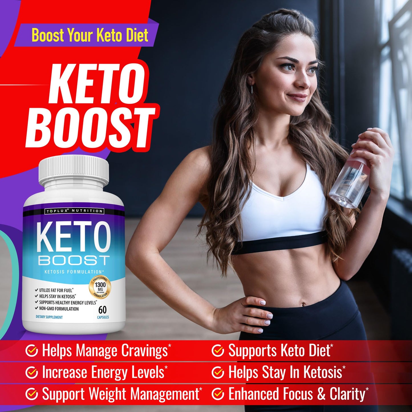 Toplux Keto Boost Diet Pills Ketosis Supplement Capsules 120 Capsules