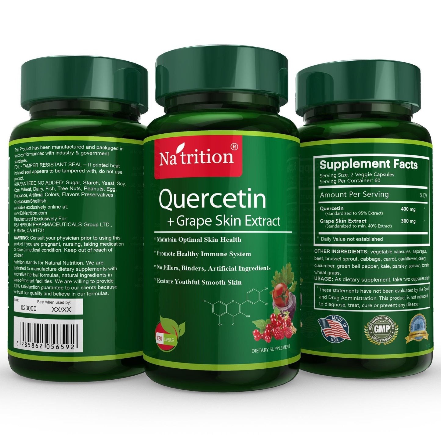 Na'trition Quercetin with Grape Skin Extract Capsule, 120 Capsules