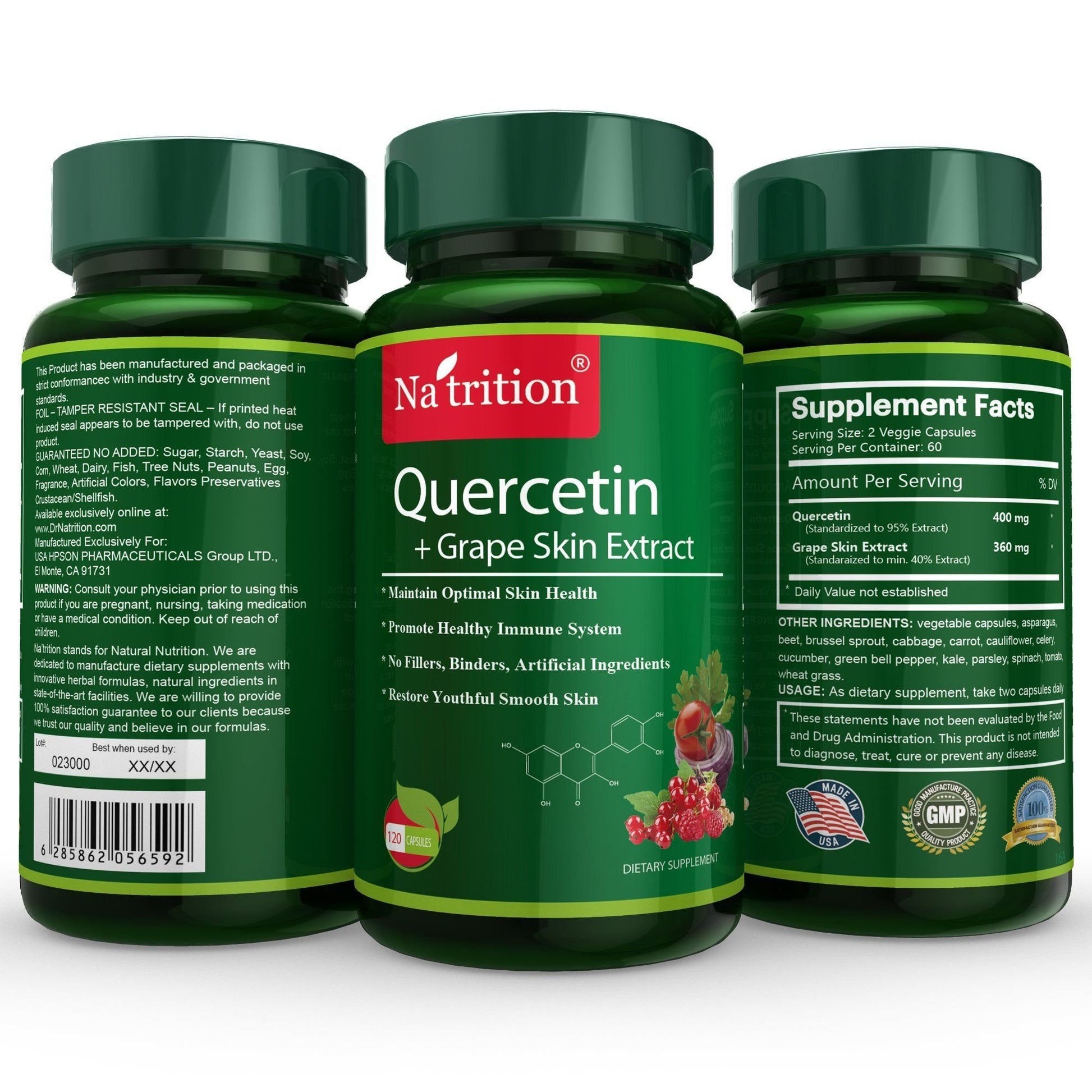 Na'trition Quercetin with Grape Skin Extract Capsule, 120 Capsules