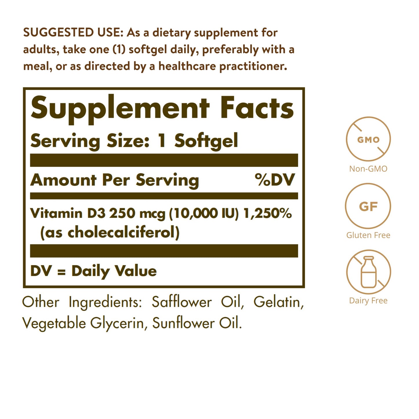 Solgar Vitamin D3 (Cholecalciferol) 10,000IU Softgel, 120 Count
