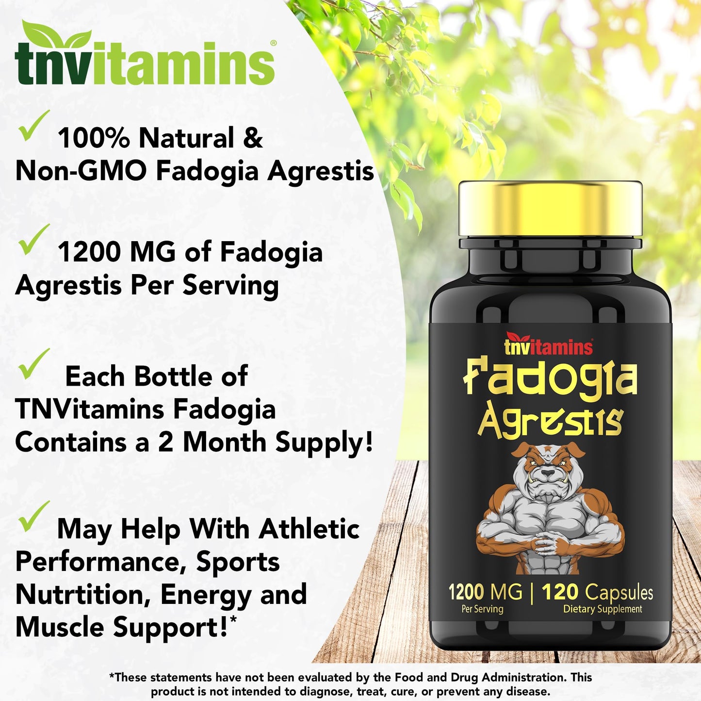 tnvitamins Fadogia Agrestis 1200mg Capsules, 120 Count