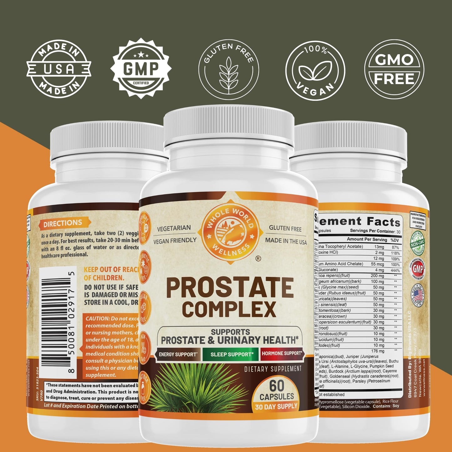 WHOLE WORLD WELLNESS Advanced Prostate Complex Capsules 60 Count
