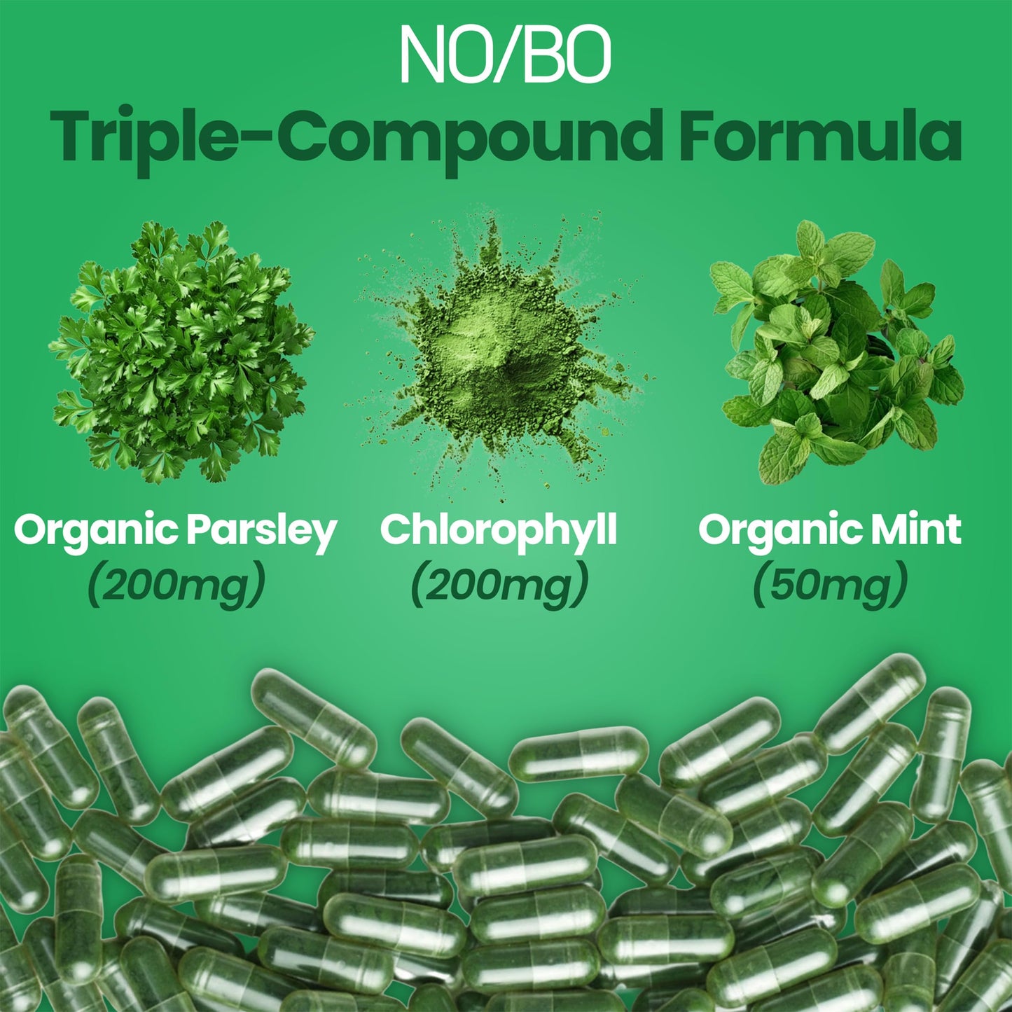 NO/BO Professional Strength Chlorophyll Capsules, 30 Count