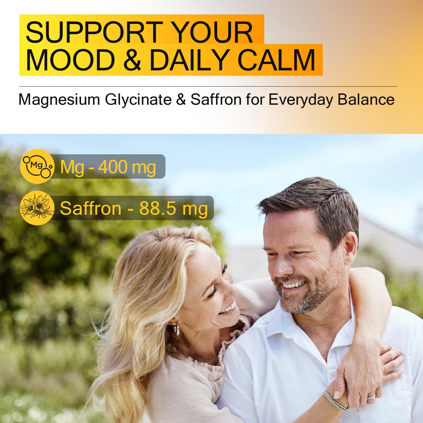 KEY ELEMENTS Vitamin D3 K2 10,000 IU with Magnesium Glycinate 400mg & Saffron 88.5mg - Mood, Immune, Bone Health - Vitamin D and K (MK-7) 200mcg - Non-GMO, Gluten-Free Softgels, 60 Count
