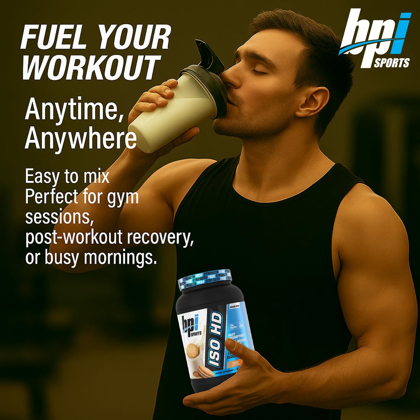BPI Sports ISO HD Isolate Protein Powder Vanilla Cookie, 1.6 lb, 23 Servings