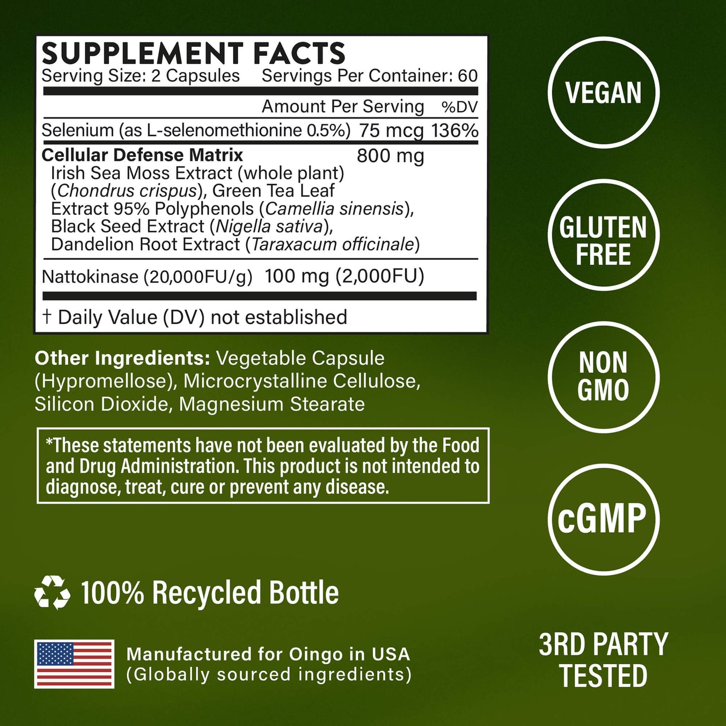 Oingo Immune Detox Support Capsule, 120 Capsules