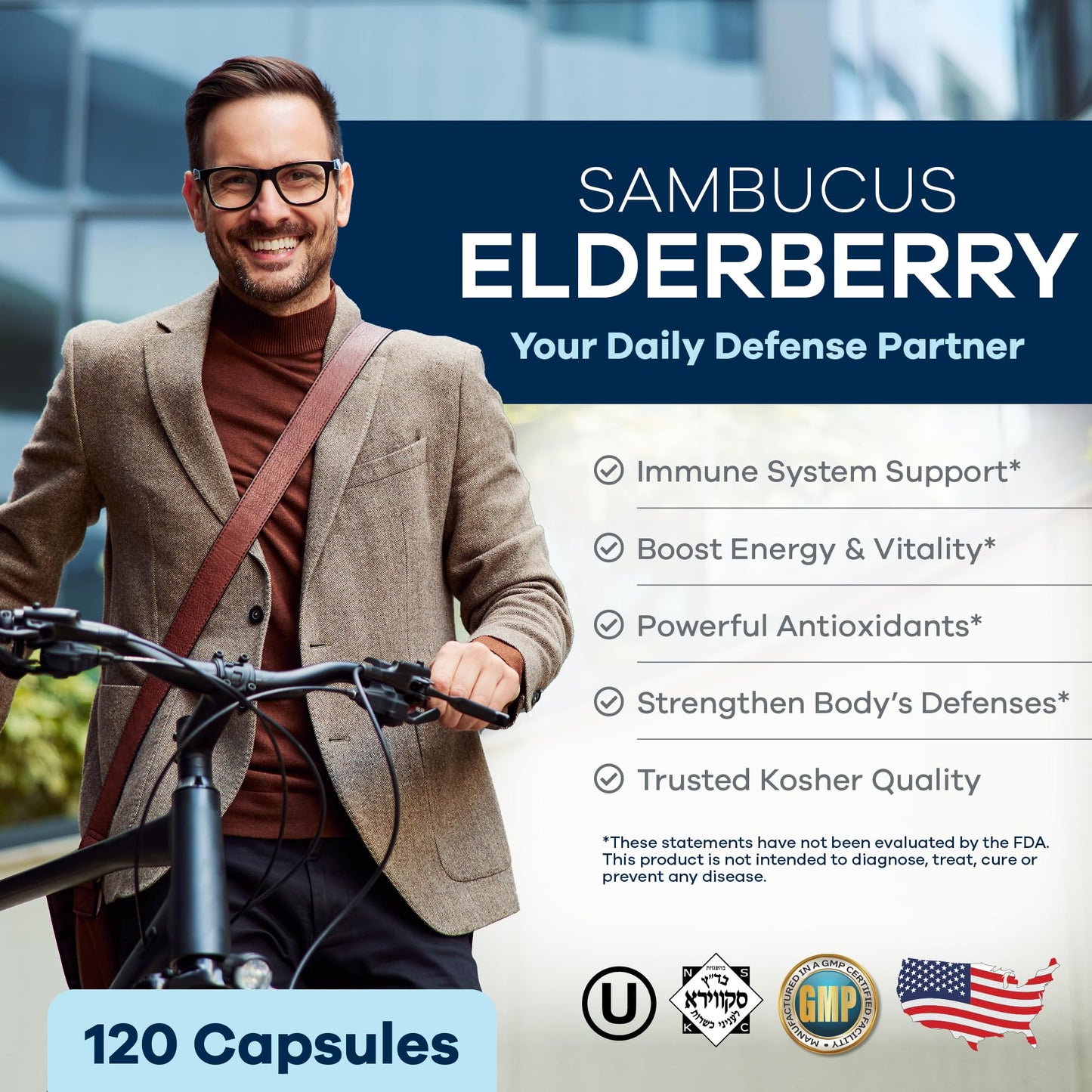 FREEDA Sambucus Elderberry Capsules 120 Count