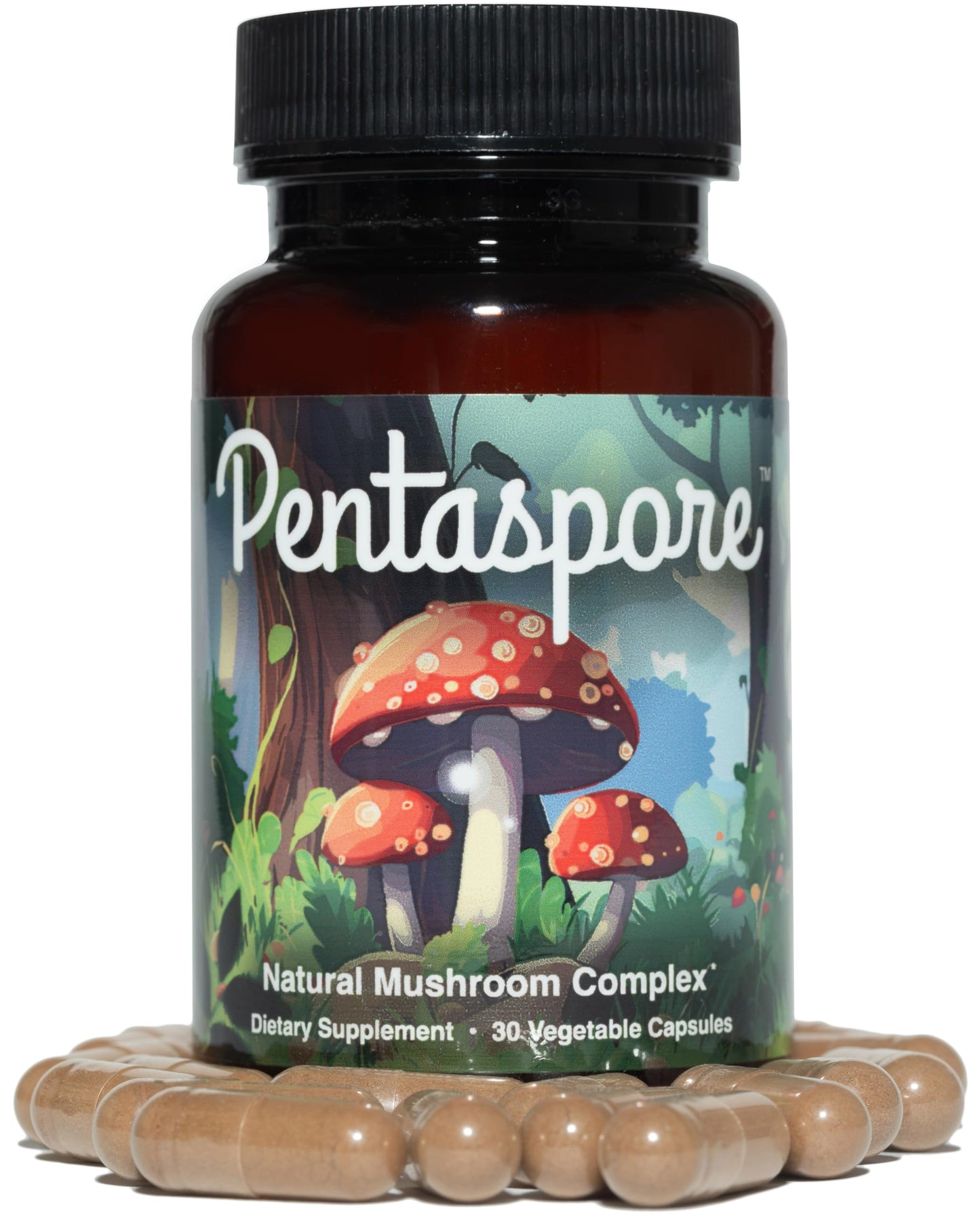 Pentaspore Natural Mushroom Complex for Mind and Body Capsule, 1 Count