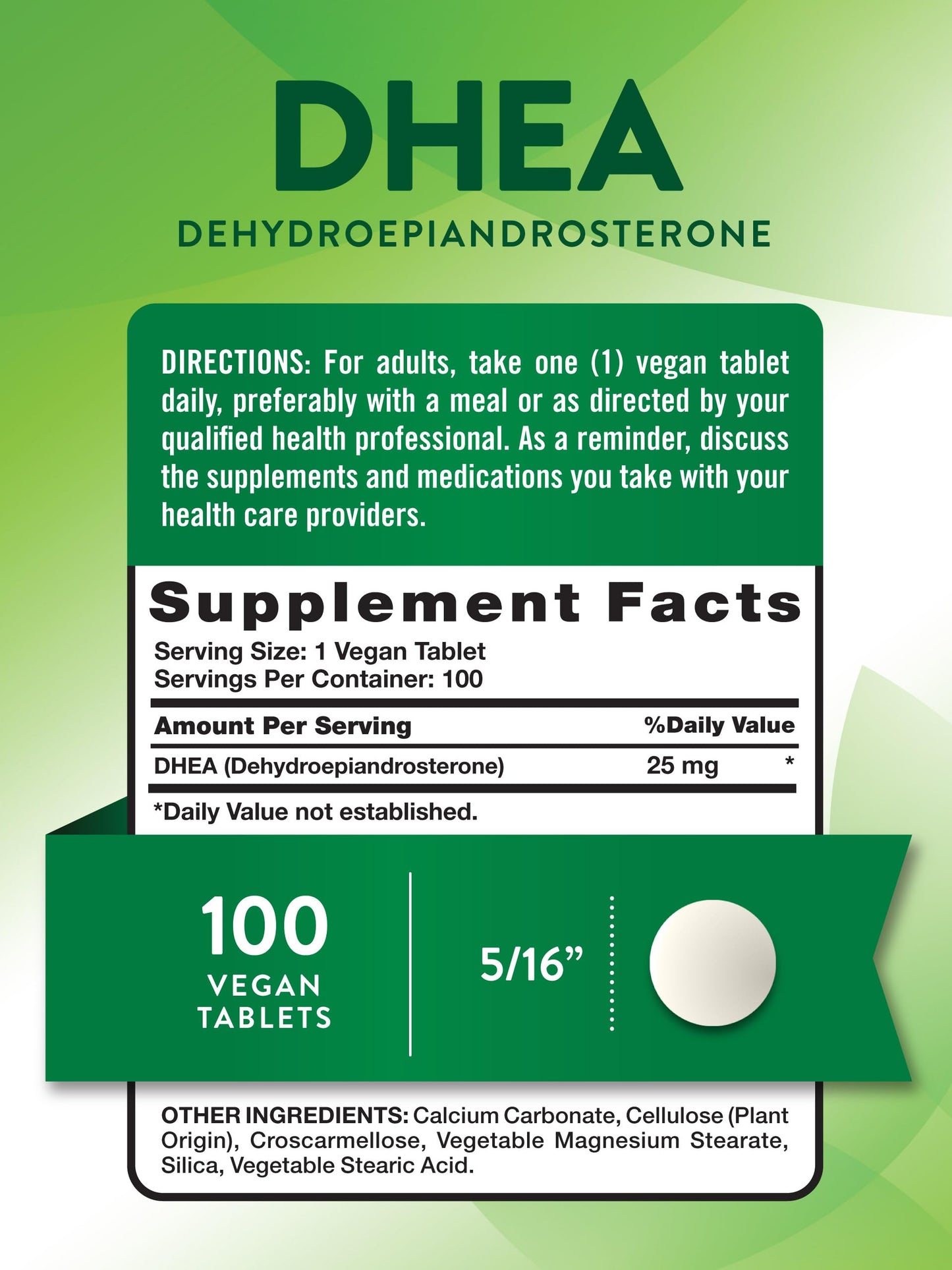 Nature's Truth DHEA 25mg Tablets, 100 Count