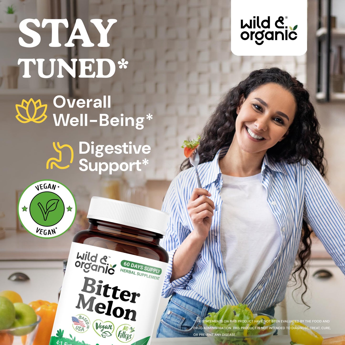 Wild & Organic Bitter Melon Capsules 60 Count