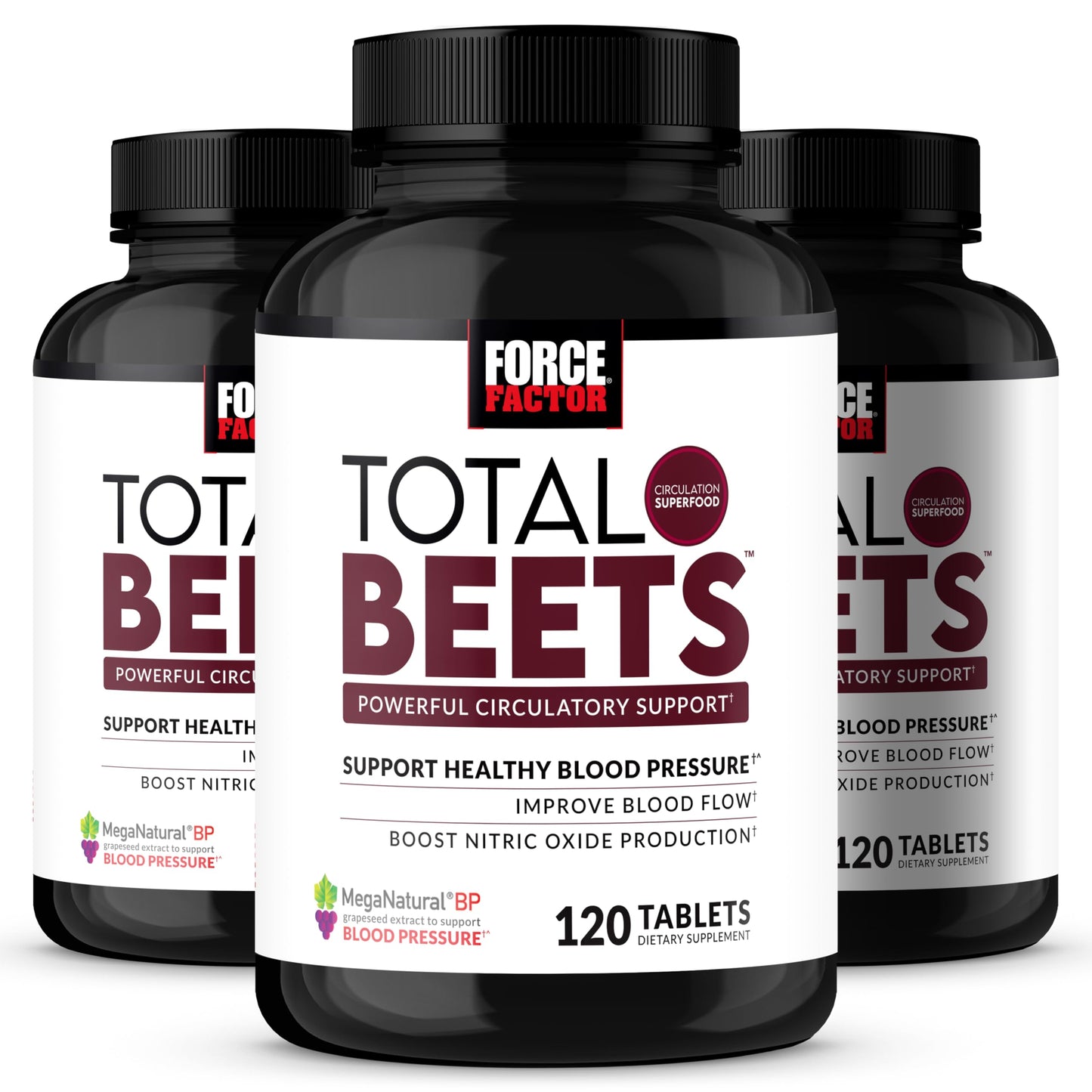 Force Factor Total Beets Blood Pressure Nitric Oxide Tablets, 360 Tablets