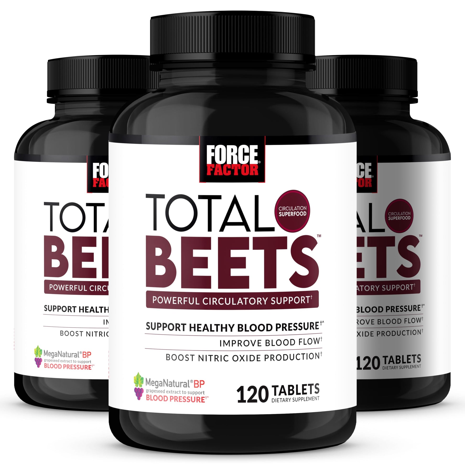Force Factor Total Beets Blood Pressure Nitric Oxide Tablets, 360 Tablets