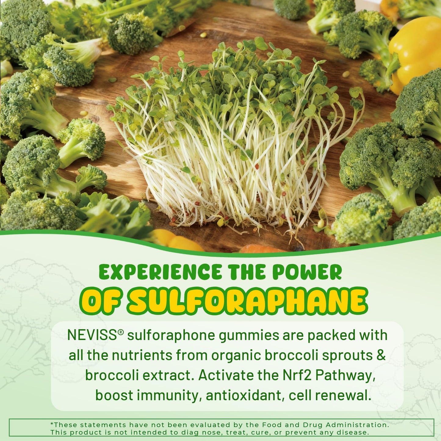NEVISS Liposomal Sulforaphane Gummies from Broccoli Sprouts 60 Gummies