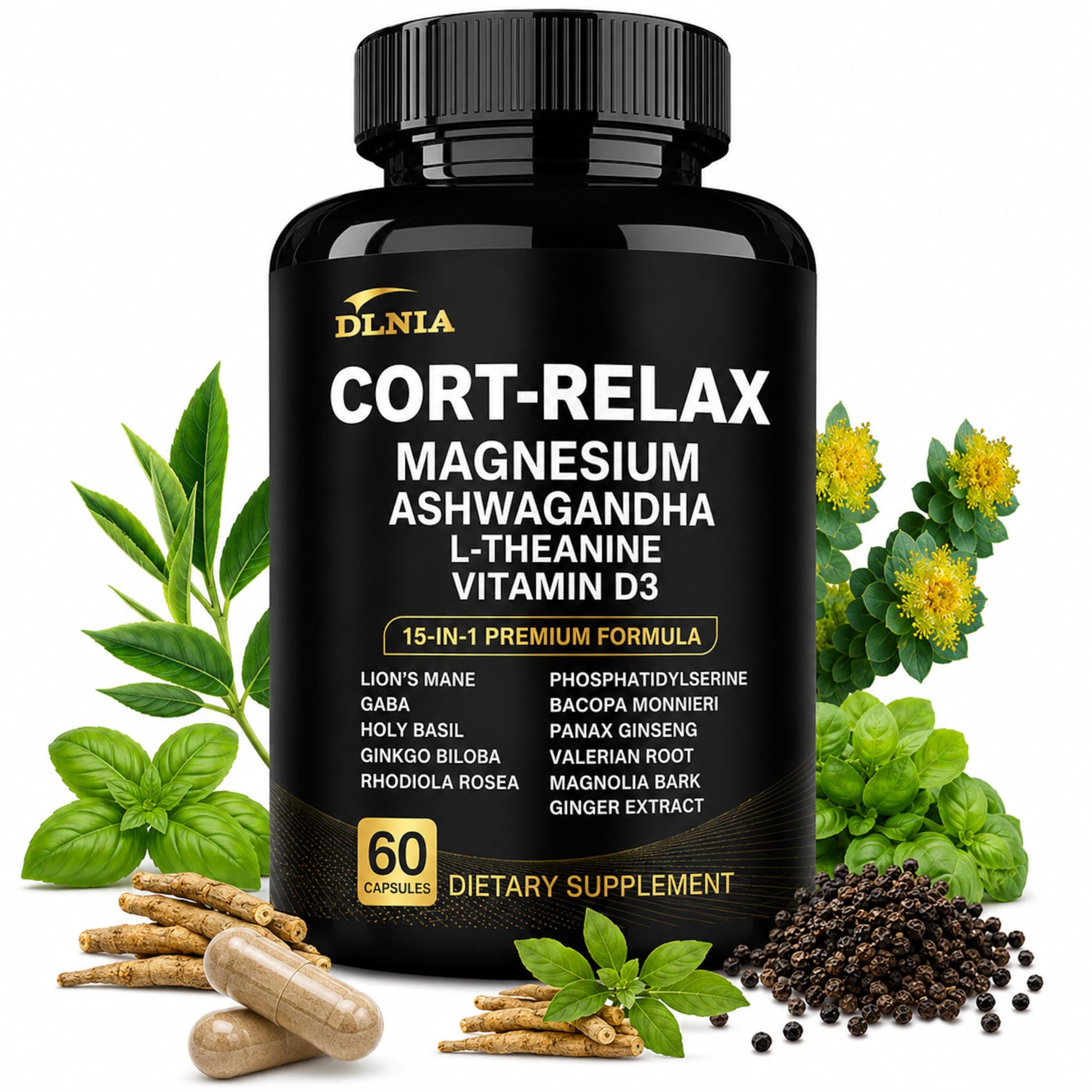 DLNIA Super Calm Cortisol Supplements for Women & Men Capsule 1 Count