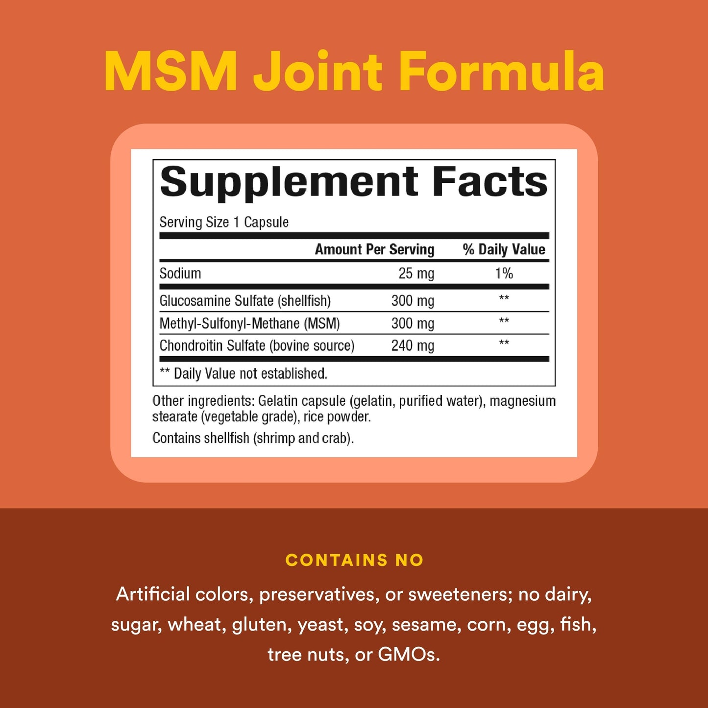 Natural Factors MSM Joint Formula Capsule, 180 Capsules