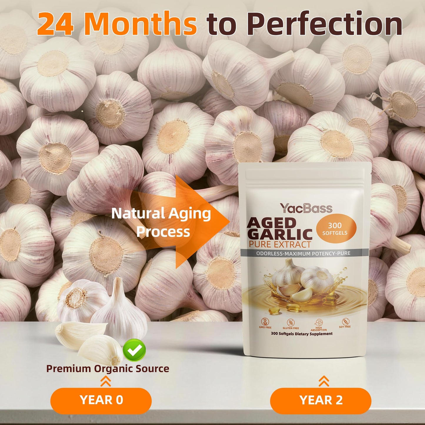 YacBass Aged Garlic Extract Softgels 600