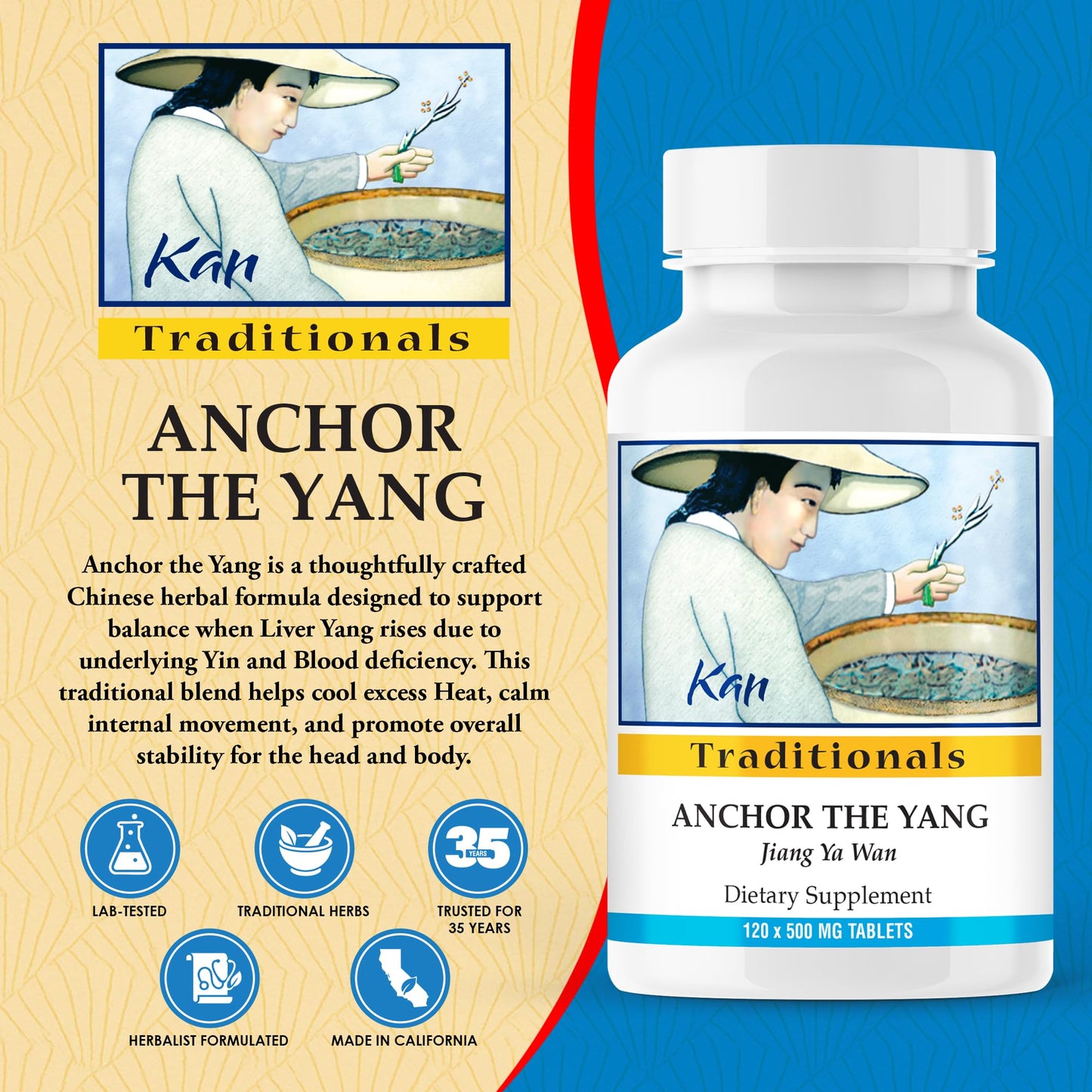 Kan Herbs - Traditionals Anchor the Yang 120 Tablets