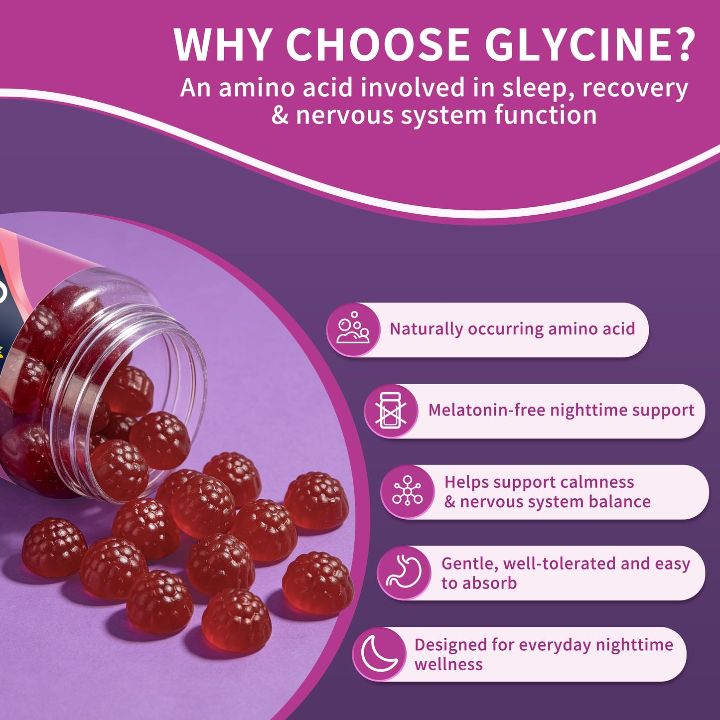 PureBalm Glycine Gummies 60 Count