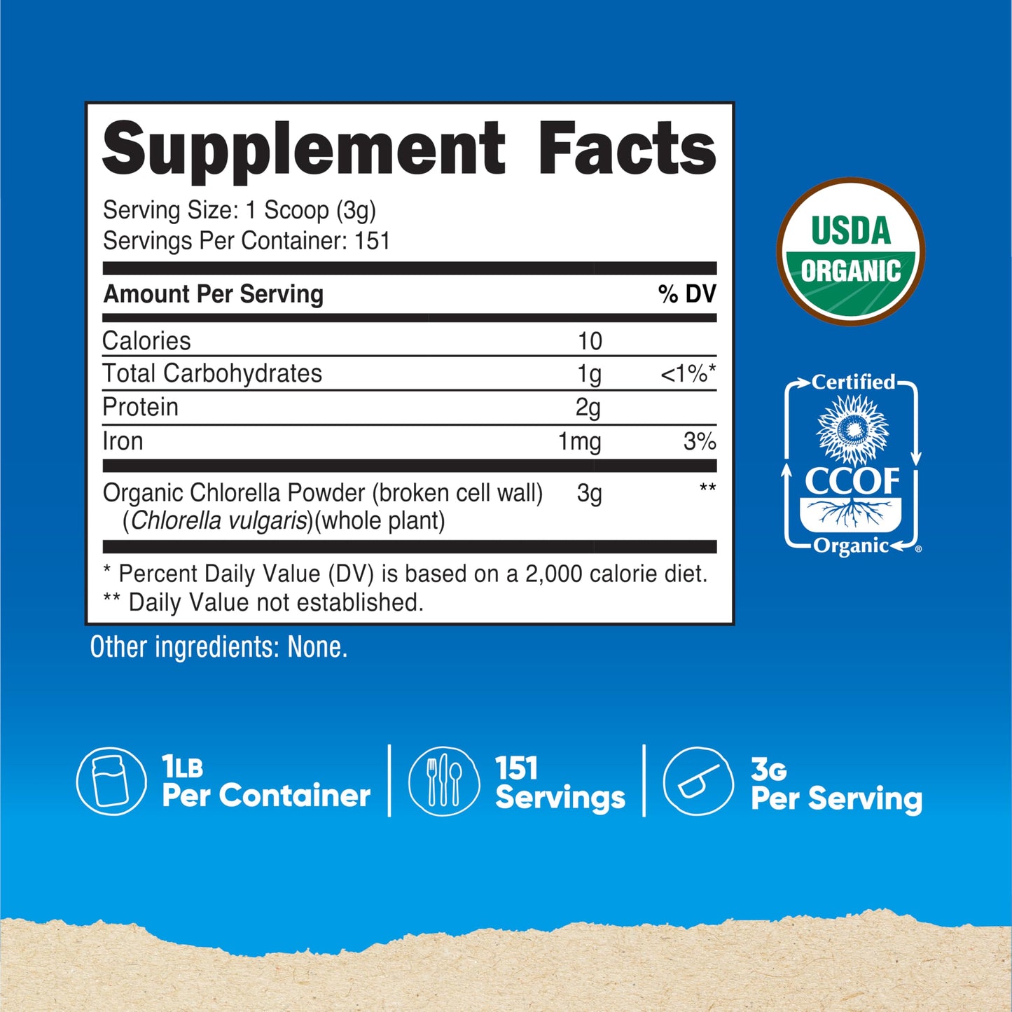 Nutricost Organic Chlorella Powder 16 oz