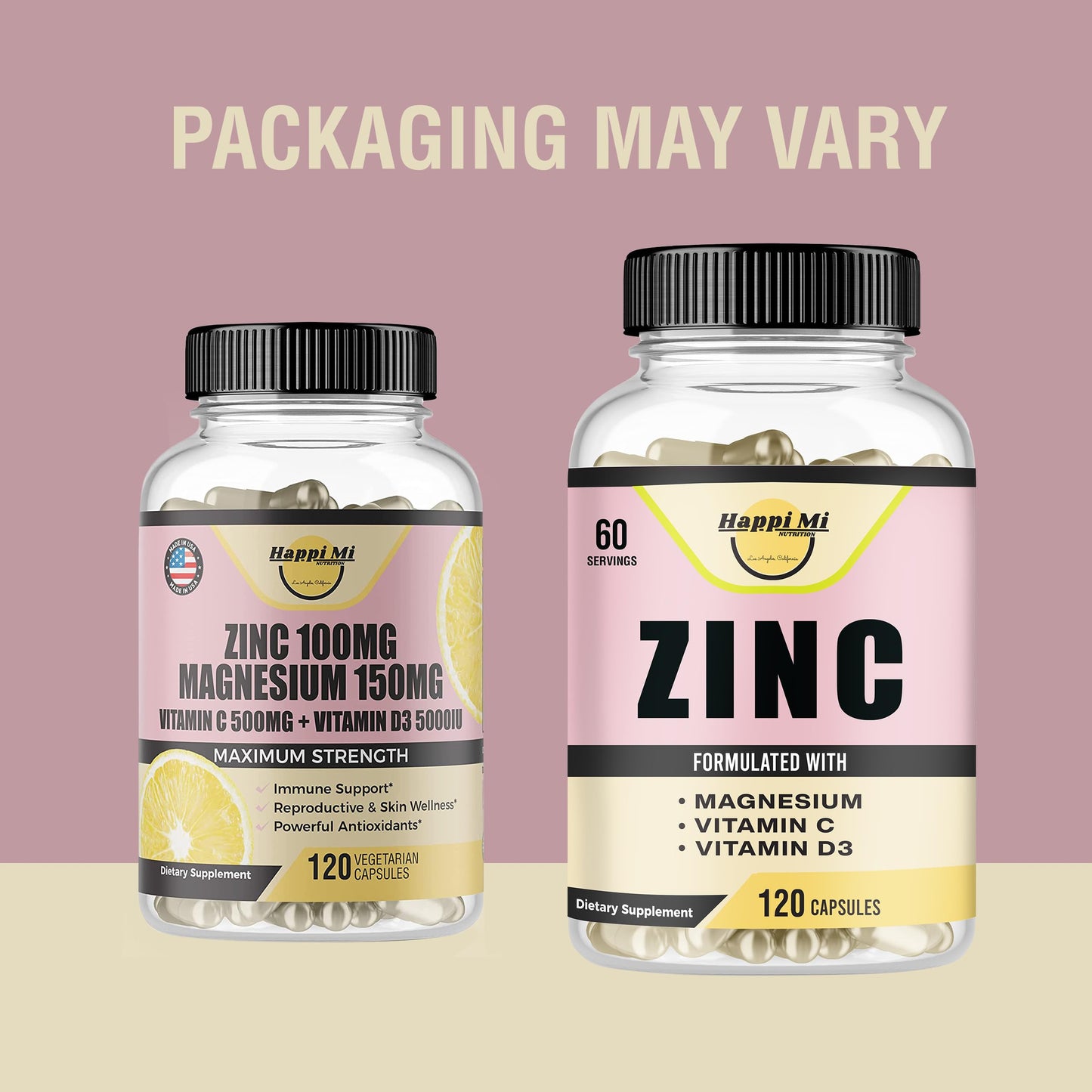 Happi Mi Nutrition Zinc Mineral Supplement Capsule, 120 Count