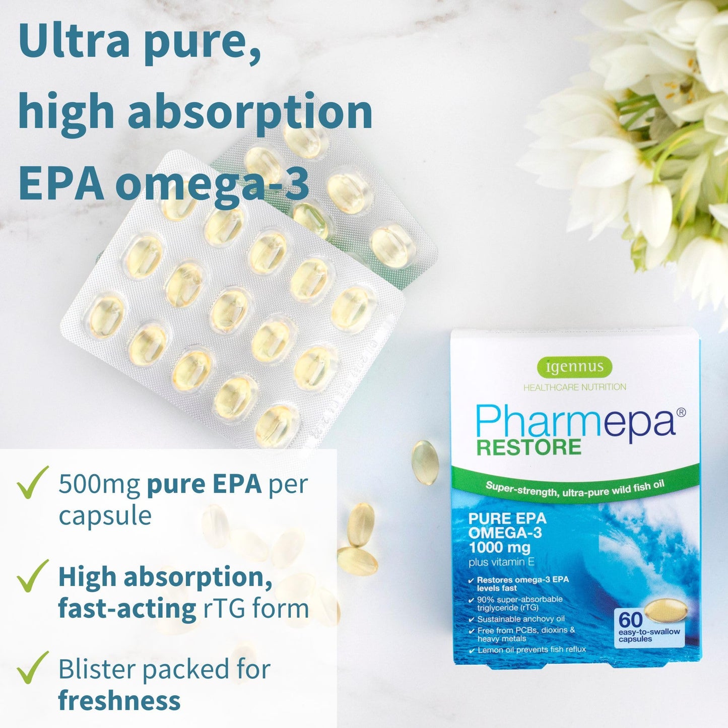 Igennus Healthcare Nutrition Pharmepa Restore & Advanced Hydrolyzed Collagen Peptides Bundle, Softgels & Powder, 2-Pack