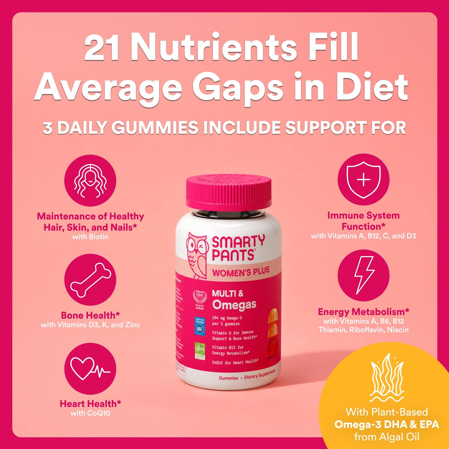 SmartyPants Women's Multivitamin Gummy, 120 Count