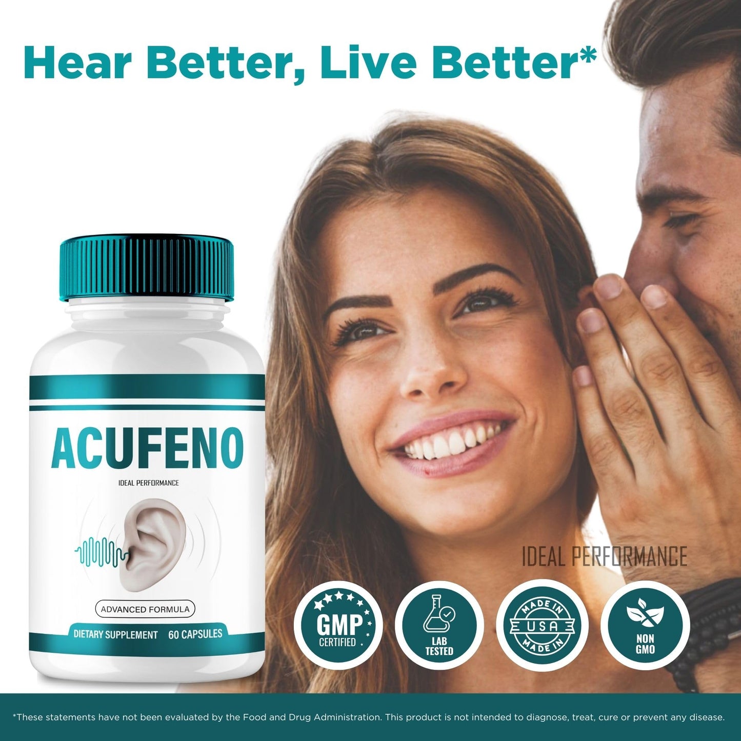 IDEAL PERFORMANCE Acufeno Tinnitus Relief Capsules, 300 Capsules