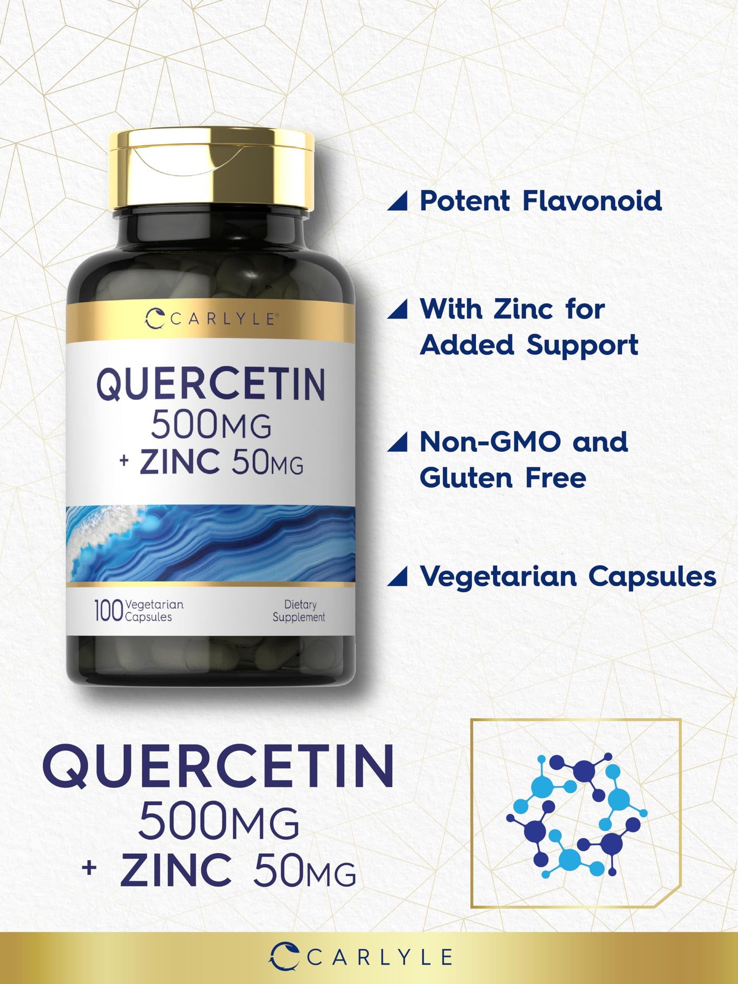 Carlyle Quercetin 500mg Capsules, 100 Count