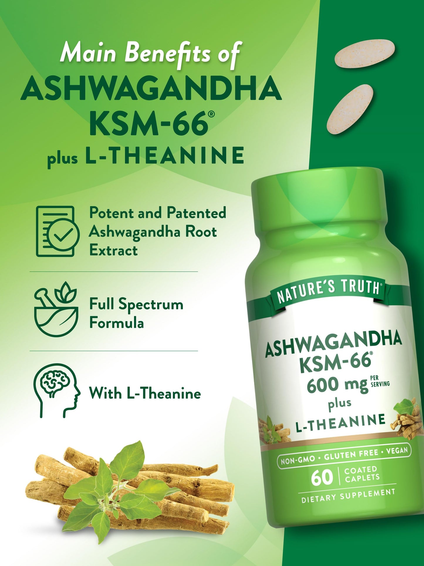 Nature's Truth KSM-66 Ashwagandha 60 Caplets