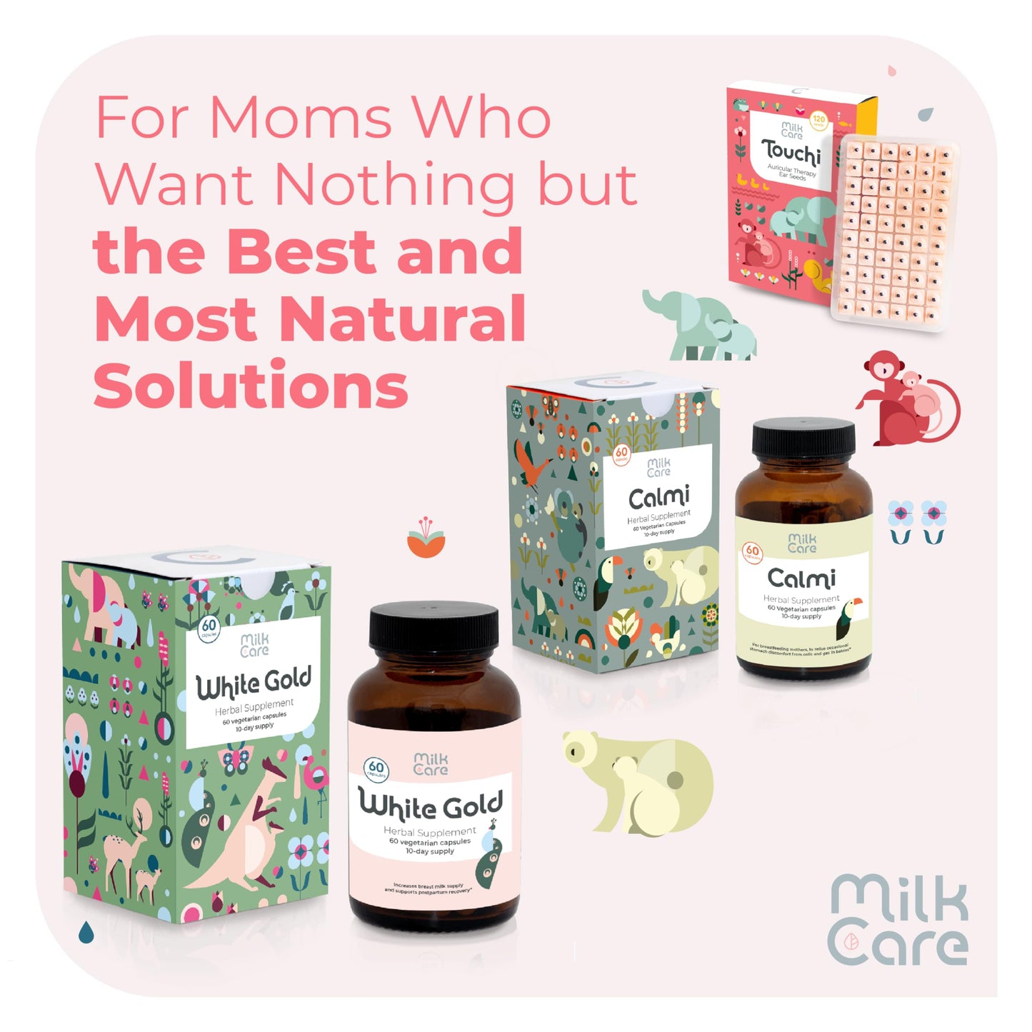 Milkcare White Gold Lactation Supplement for Breast Milk Supply Increase & Flow – IBCLC-Formulated Breastfeeding Vitamins with Dong Quai Root, Shatavari, Milk Thistle – Fenugreek-Free, 60 Capsules