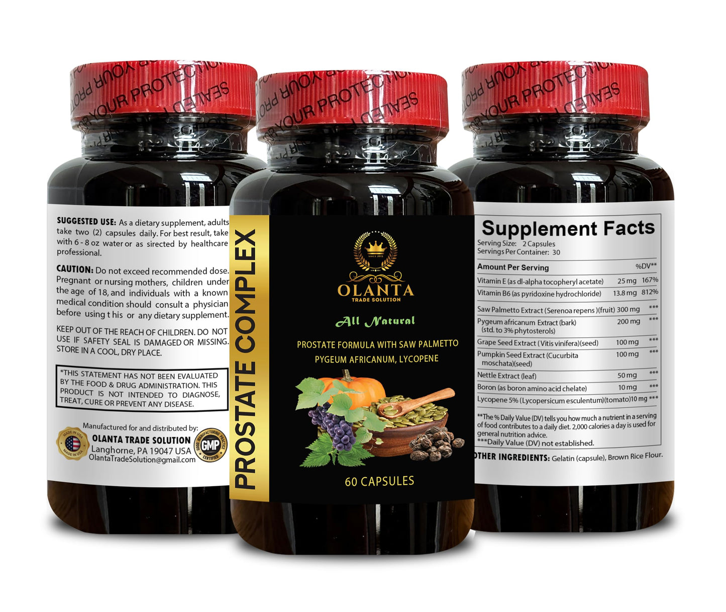 OLANTA TRADE SOLUTION Prostate Supplements for Men 120 Capsules