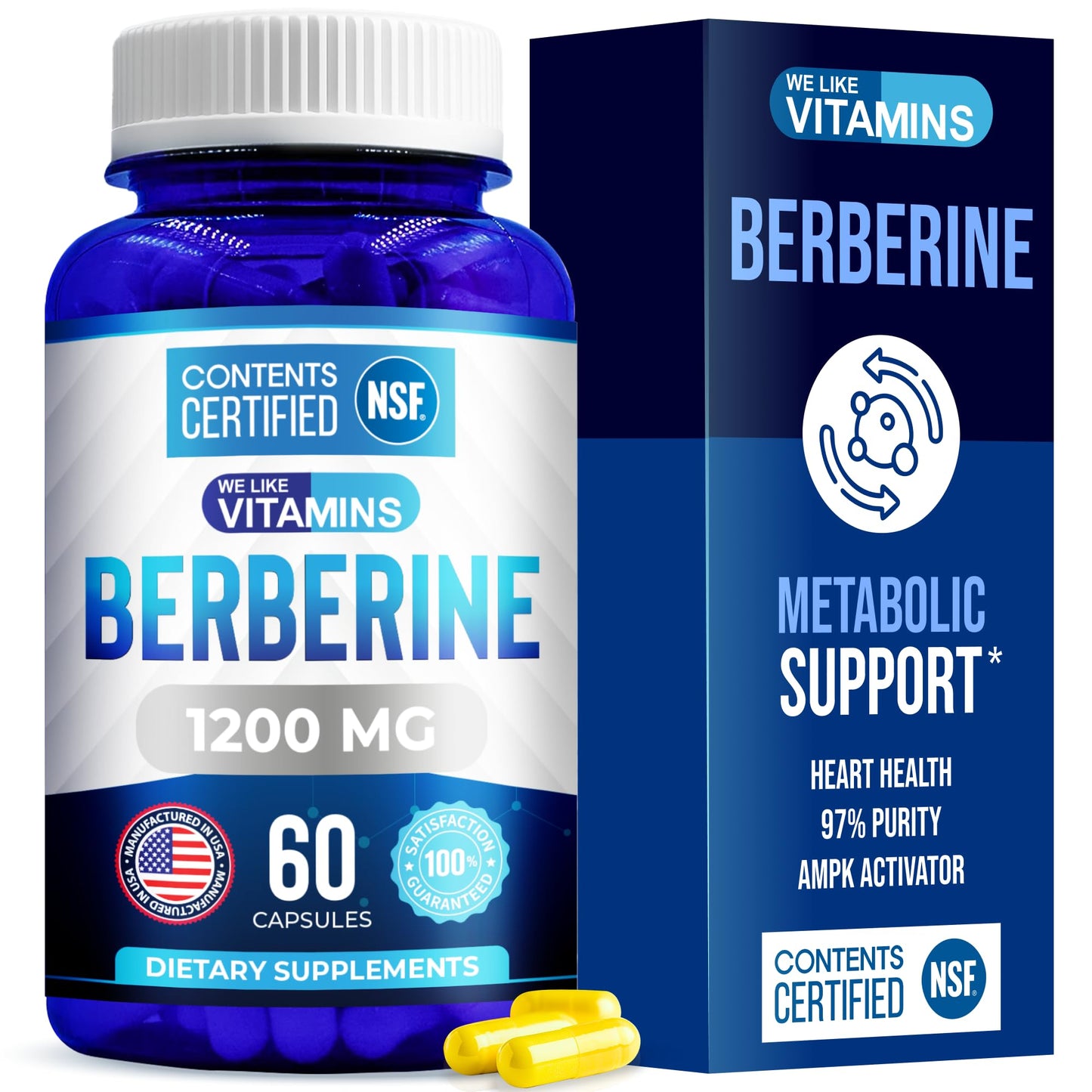 We Like Vitamins Berberine HCL 1200mg Capsule, 60 Count