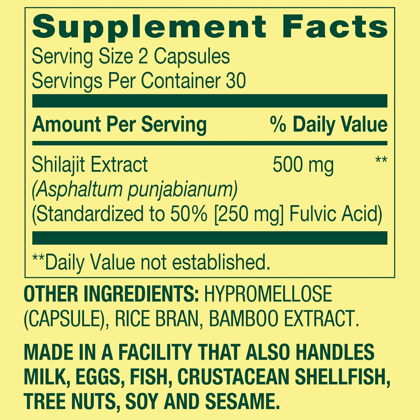 SUREFECT Shilajit Extract Vegetarian Capsules - 500mg with 50% Fulvic Acid, 60 Count