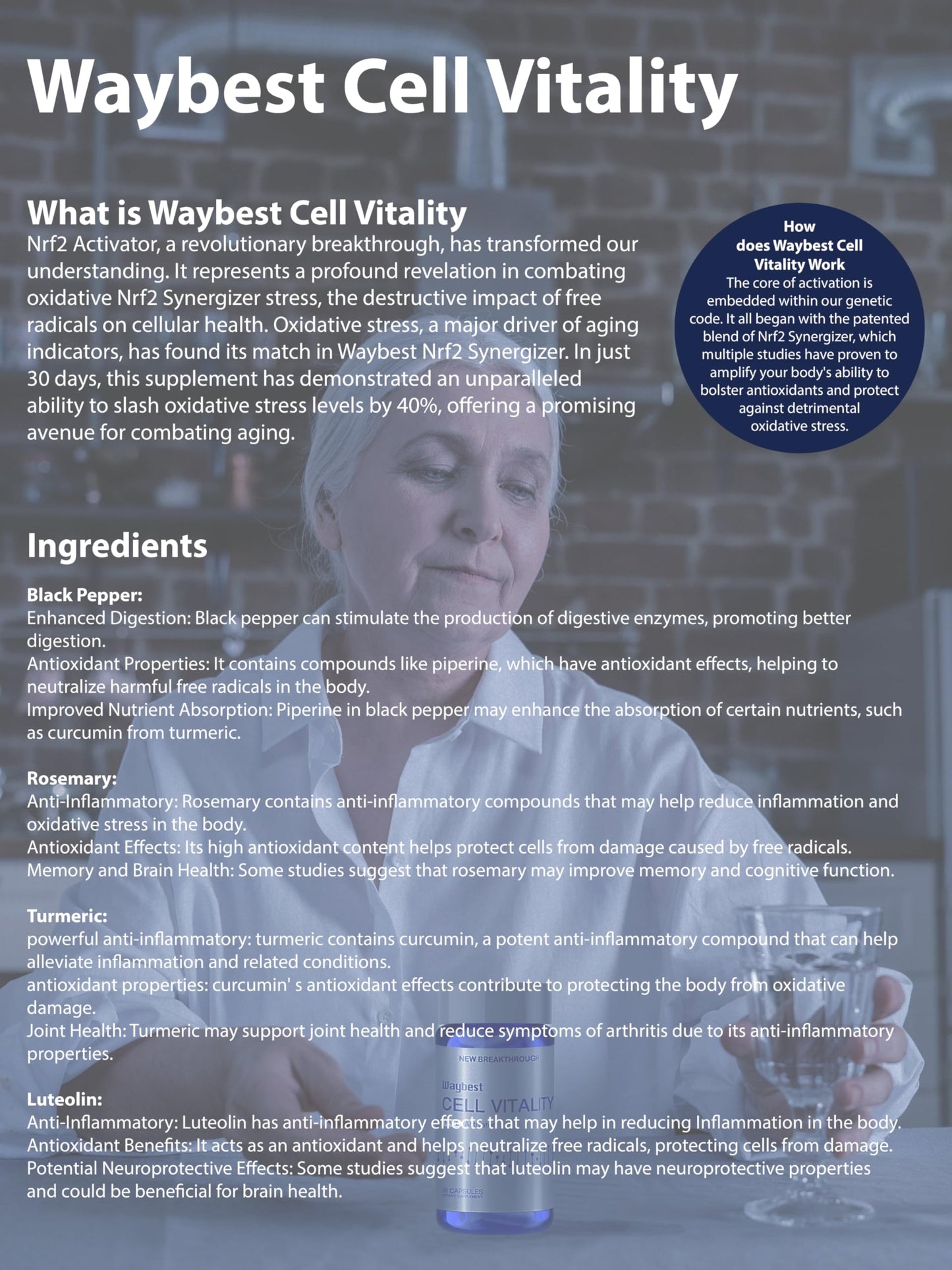 zgrmjfj Cell Vitality NRF2 Activator Anti-Aging Wellness Supplement Capsule, 60 Count