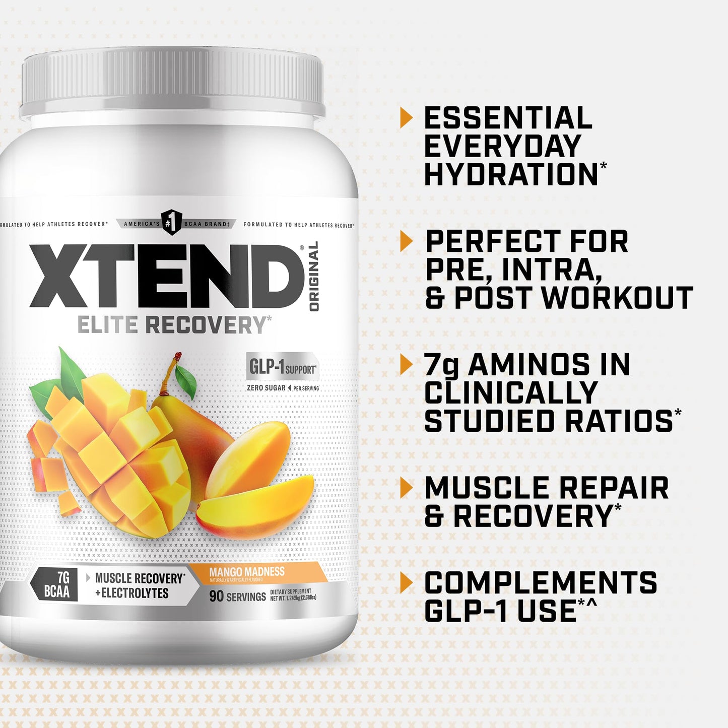 Xtend Original BCAA Powder Mango Madness, 90 Servings