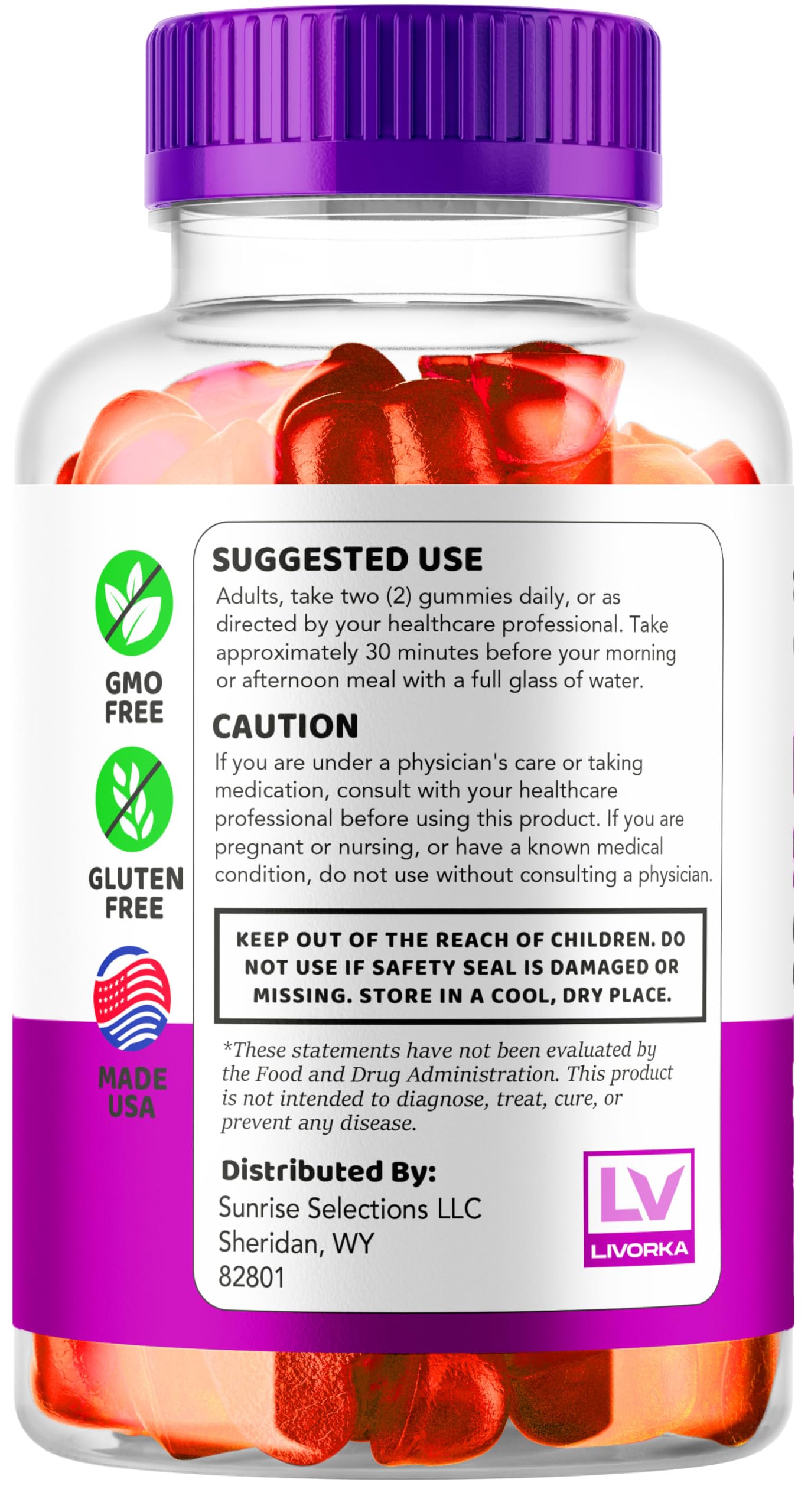 LIVORKA Fast Active Keto ACV Gummies, 120 Gummies