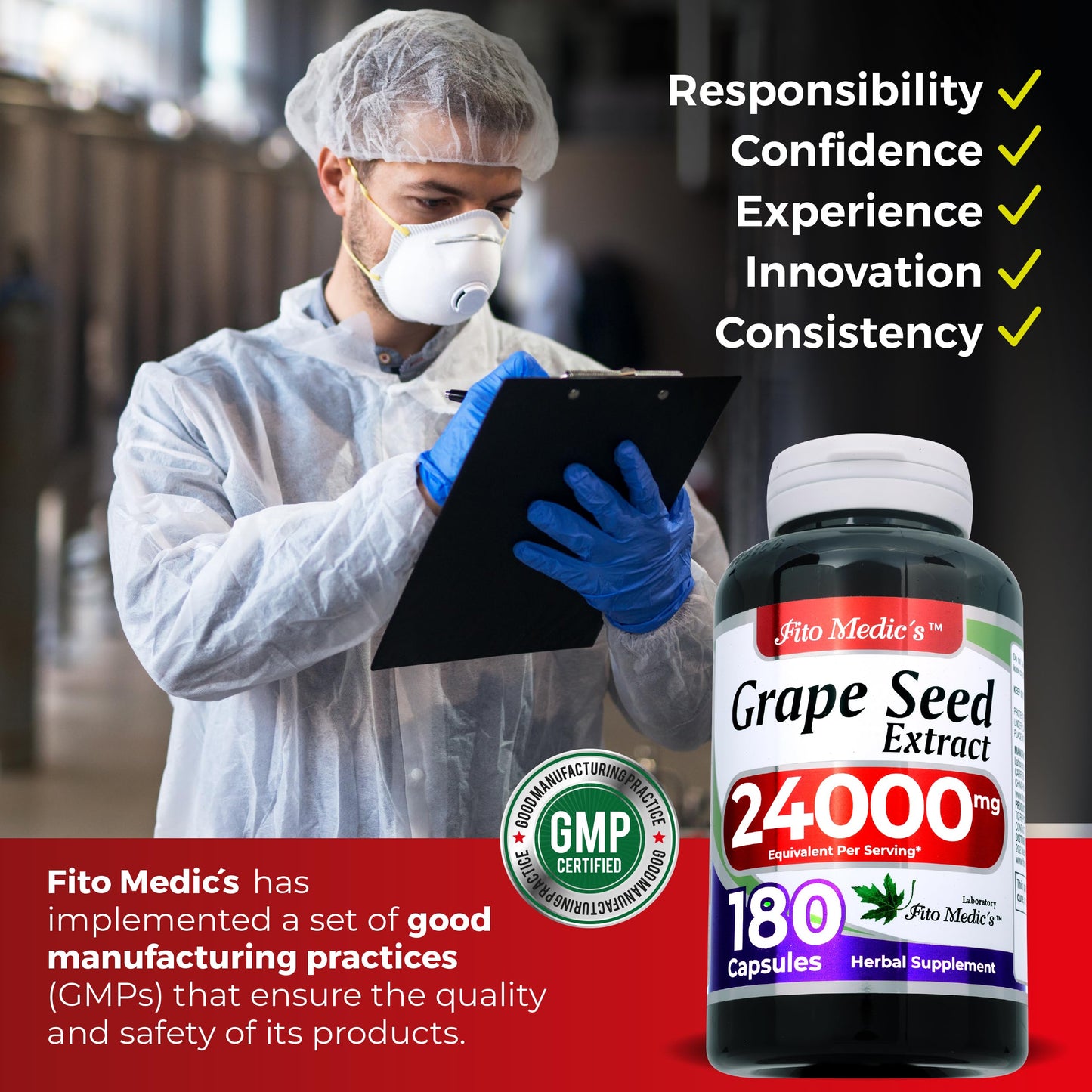 FITO MEDIC'S Grape Seed Capsules 180 Count