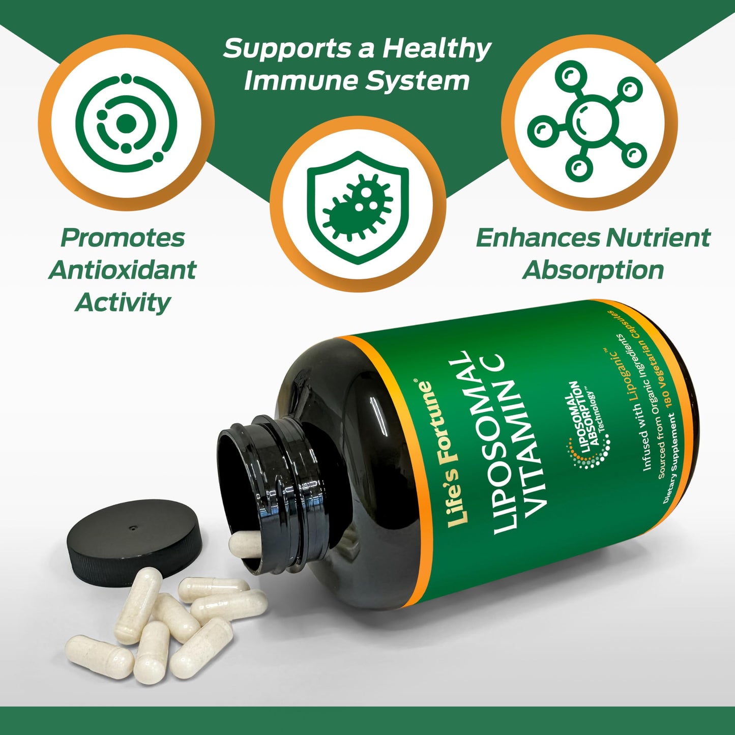 Life's Fortune Liposomal Vitamin C 2100 mg Capsules, 180 Count