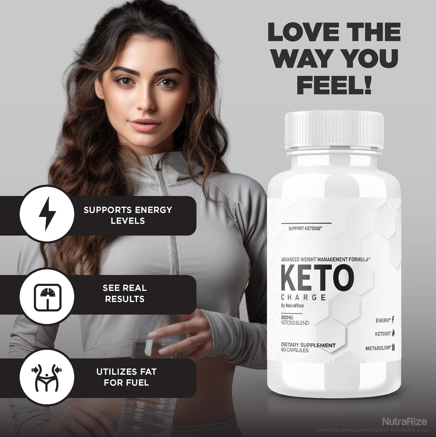 NutraRize Keto Charge Capsules, 180 Capsules