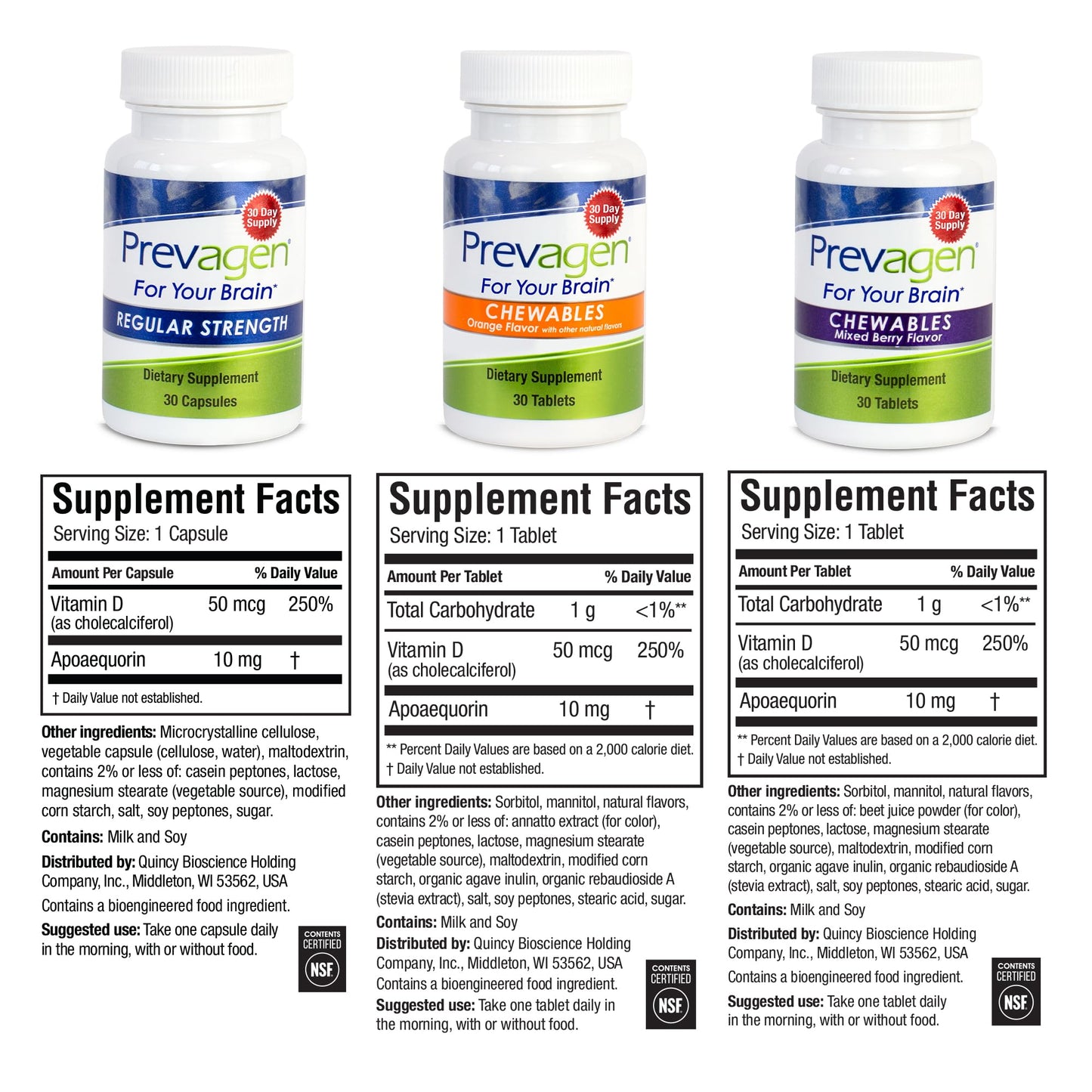Prevagen Variety Pack Capsules and Chewables 90 Count