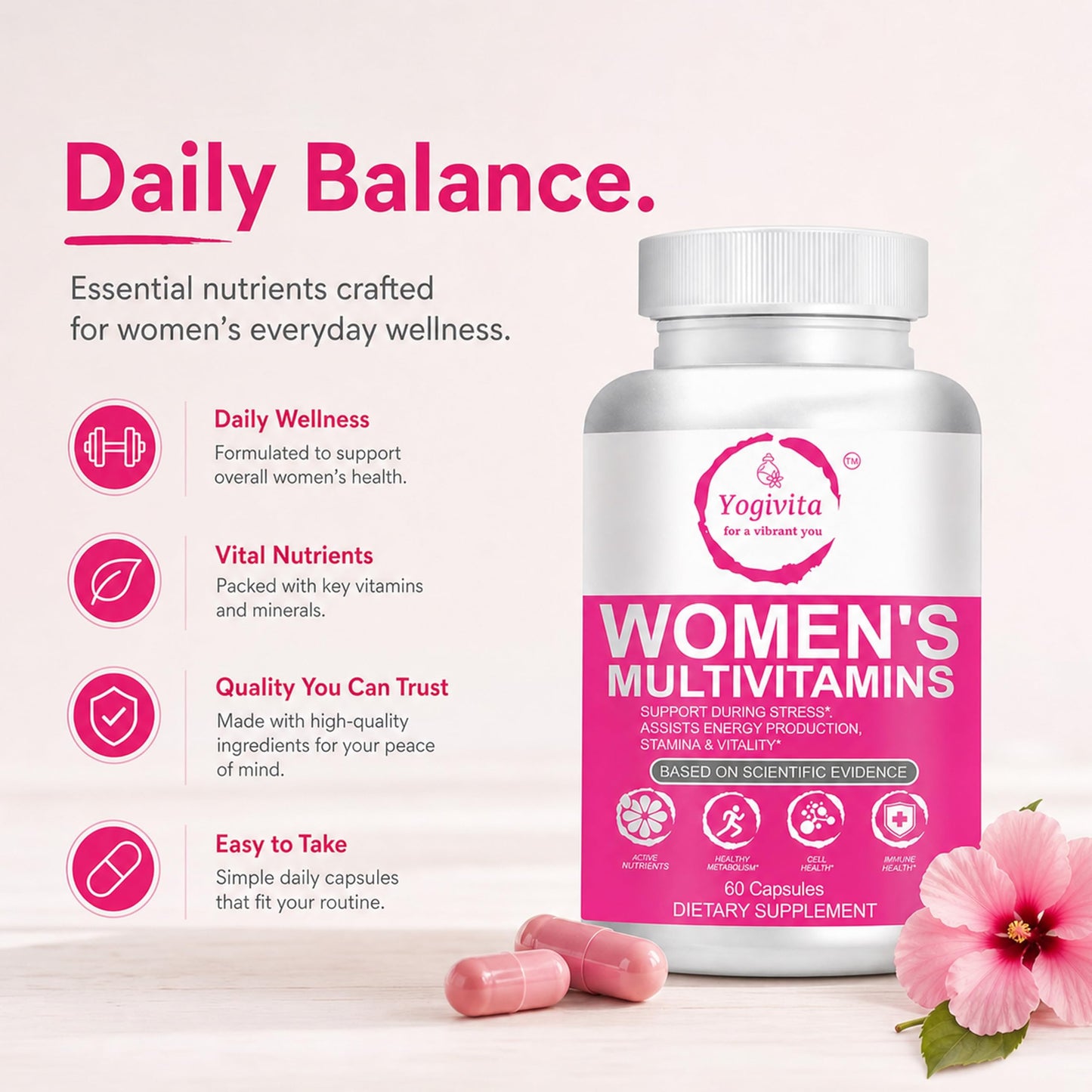 Yogivita Women’s Multivitamin Capsules, 60 Capsules