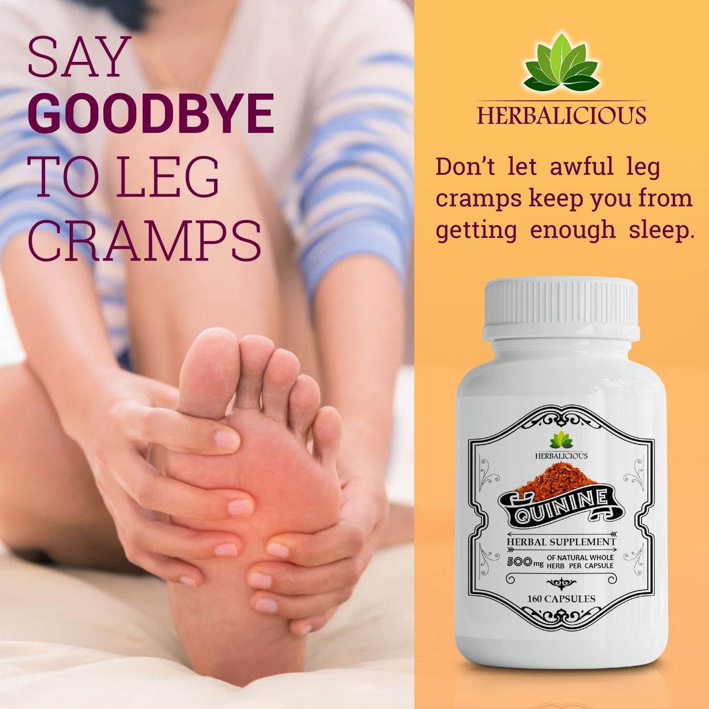 HERBALICIOUS Quinine Capsules, 160 Capsules