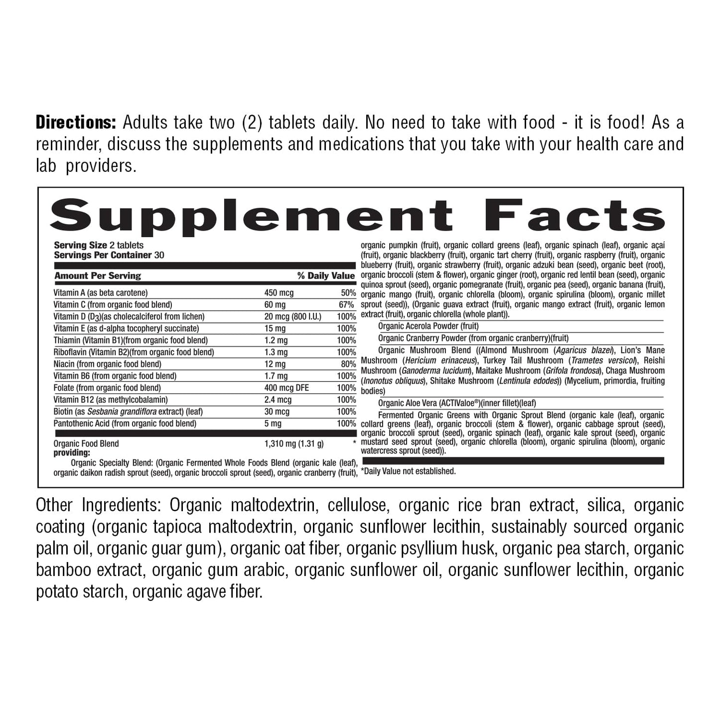 Country Life Realfood Organics Women’s Multivitamin Tablet, 60 Tablets